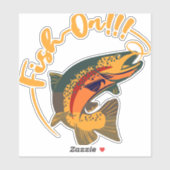 Vis op regenboogforel Gevist Sticker (Vel)