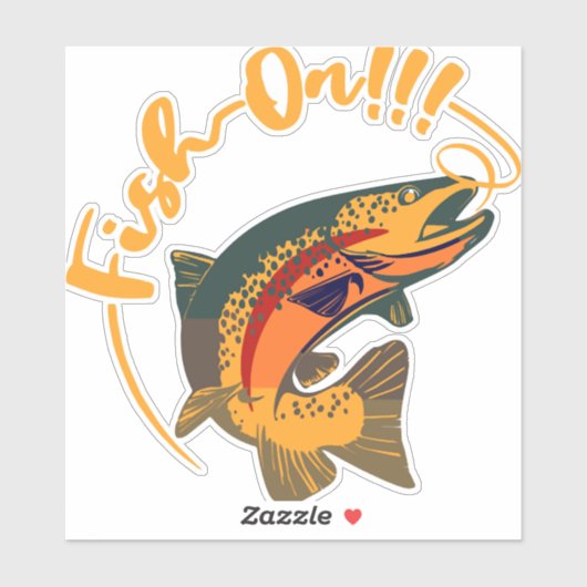 Vis op regenboogforel Gevist Sticker (Vel)