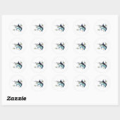 vis op schepen ronde sticker (Vel)