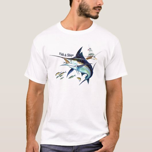 vis op schepen t-shirt (Voorkant)