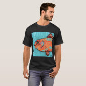 Vis op turquoise t-shirt (Voorkant volledig)