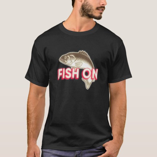 Vis op vintage viskamp t-shirt (Voorkant)