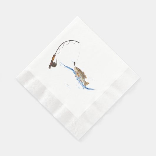 Vis op vislijn servetten (Hoek)