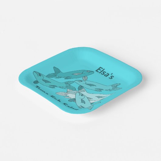 vis papieren bordje (Gebogen)