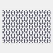 Vis Patroon Blauw Wit Wrapping Papier Bladen Inpakpapier Vel (Voorkant 3)