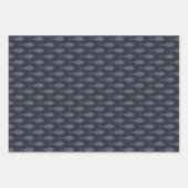 Vis Patroon Blauw Wit Wrapping Papier Bladen Inpakpapier Vel (Voorkant 2)