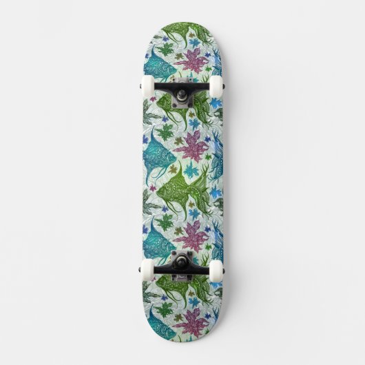 Vis patroon uit het verleden skateboard (Voorkant)