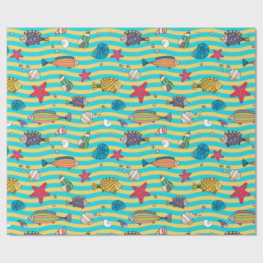 Vis Patroonverlooppapier Cadeaupapier (Vlak)