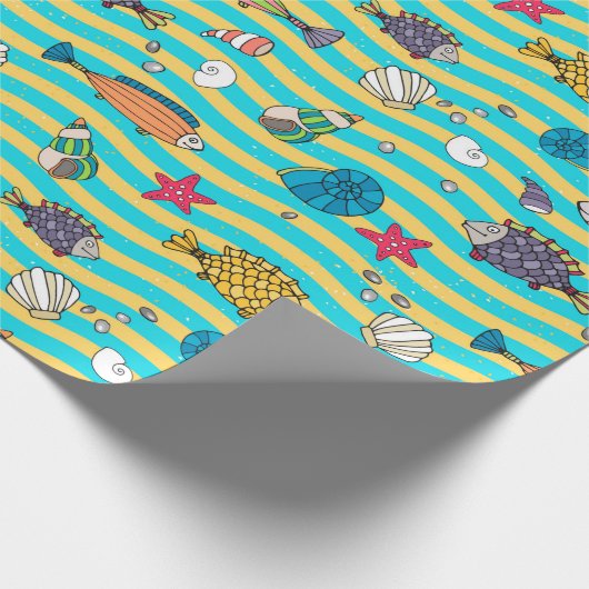 Vis Patroonverlooppapier Cadeaupapier (Hoek)