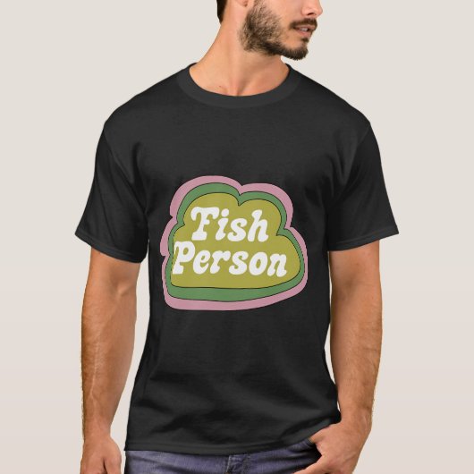 Vis Persoon (Groen op Oranje) T-shirt (Voorkant)