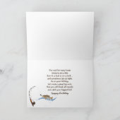 Vis Pet met Lure Verjaardag Kaart (Binnen)