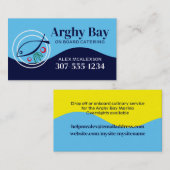 Vis plantaardige diner bord chef catering busin... visitekaartje (Voorkant / Achterkant)