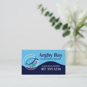 Vis plantaardige diner bord chef catering busin... visitekaartje (Staand voorkant)