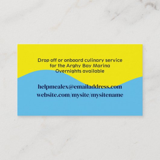 Vis plantaardige diner bord chef catering busin... visitekaartje (Achterkant)