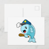 Vis Politieagent Politiehoed Briefkaart (Voorkant / Achterkant)