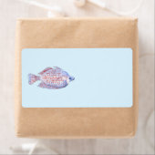 Vis. Red Line Rainbowfish. Etiket (Insitu)