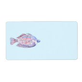 Vis. Red Line Rainbowfish. Etiket (Voorkant)