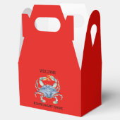 Vis restaurant welkom blauw Crab Personaliseren Bedankdoosjes (Geopend)