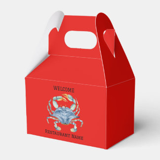 Vis restaurant welkom blauw Crab Personaliseren Bedankdoosjes