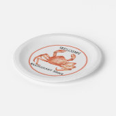 Vis restaurant welkom rode krab Personaliseren Papieren Bordje (Gekanteld)