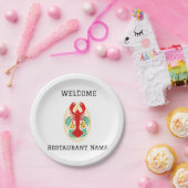 Vis restaurant welkom rode kreeft Personaliseren Papieren Bordje (Feest)