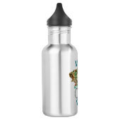 Vis rijden op een fiets groen Motivatie Waterfles (Links)