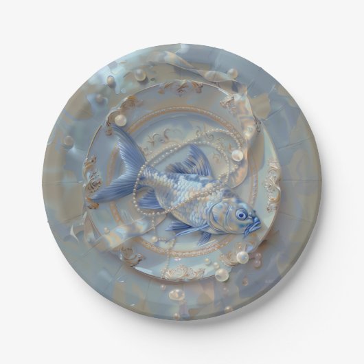 Vis - Ronde papieren Borden Papieren Bordje (Voorkant)