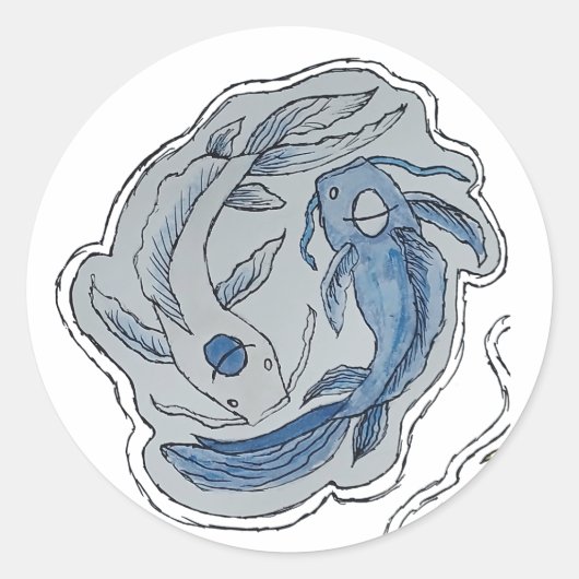 Vis.. Ronde Sticker (Voorkant)