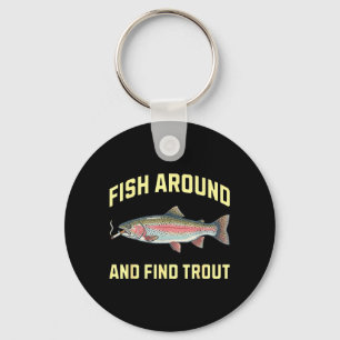 Vis rondzwemmen en vind Forel Funny Smoking Regenb Sleutelhanger