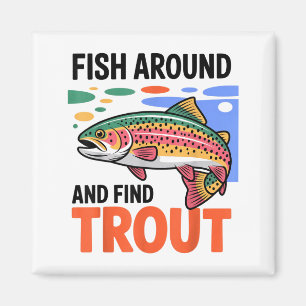 Vis Rondzwemmen En Vind Forel Grappig Schattig Vis Magneet