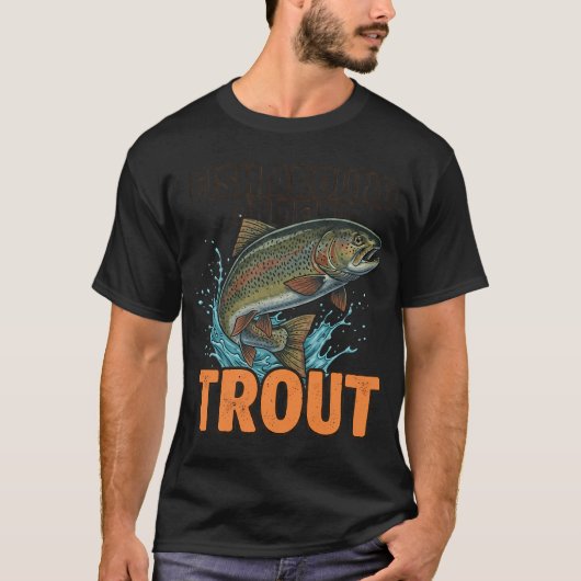 Vis rondzwemmen en vind forel – Grappige visgrappe T-shirt (Voorkant)