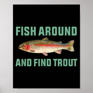 Vis Rondzwemmen En Vind Forel Grappige Visgrappen Poster