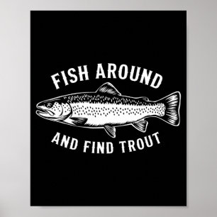 Vis Rondzwemmen En Vind Forel Grappige Vissen Viss Poster