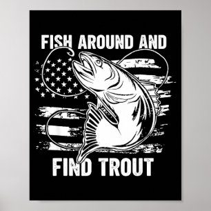 Vis Rondzwemmen En Vind Forel Grappige Vissen Viss Poster