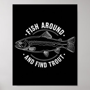 Vis Rondzwemmen En Vind Forel Grappige Vissen Viss Poster