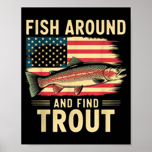 Vis Rondzwemmen En Vind Forel Grappige Vissen Viss Poster