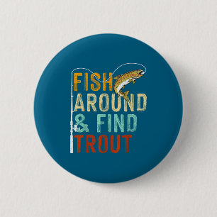 Vis Rondzwemmen En Vind Forel Grappige Vissen Viss Ronde Button 5,7 Cm