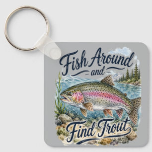 Vis Rondzwemmen en Vind Forel Leuke Quote Visser Sleutelhanger