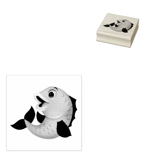 vis rubberstempel (Gestempeld)