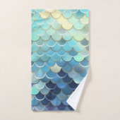 Vis schaal Patroon Blauwe lucht achtergrond Gouden Bad Handdoek (Handdoek)