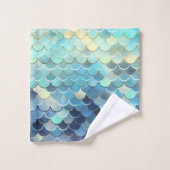 Vis schaal Patroon Blauwe lucht achtergrond Gouden Bad Handdoek (Wasdoekje)