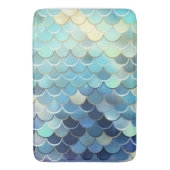 Vis schaal Patroon Blauwe lucht achtergrond Gouden Badmat (Voorkant Verticaal)