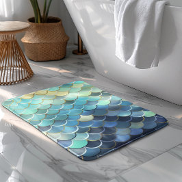 Vis schaal Patroon Blauwe lucht achtergrond Gouden Badmat