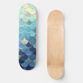 Vis schaal Patroon Blauwe lucht achtergrond Gouden Persoonlijk Skateboard (Voorkant)