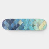 Vis schaal Patroon Blauwe lucht achtergrond Gouden Persoonlijk Skateboard (Horizontaal)