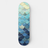 Vis schaal Patroon Blauwe lucht achtergrond Gouden Persoonlijk Skateboard (Voorkant)