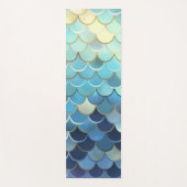 Vis schaal Patroon Blauwe lucht achtergrond Gouden Yogamat (Voorkant)