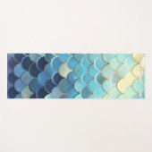 Vis schaal Patroon Blauwe lucht achtergrond Gouden Yogamat (Voorkant (horizontaal))