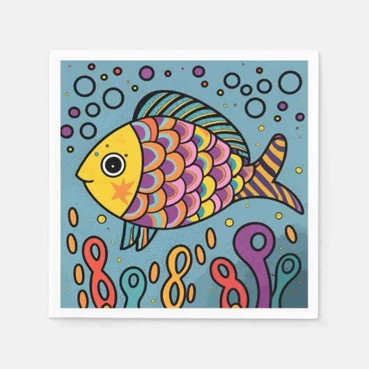 vis schattig servet (Voorkant)