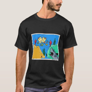 Vis School Oversteekplaats Grappig Zee Dier Visvan T-shirt